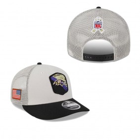 Men's Baltimore Ravens Stone Black 2023 NFL Salute To Service Low Profile 9FIFTY Snapback Hat