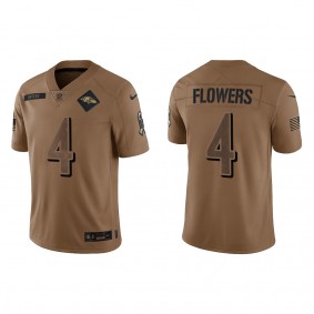 Men's Baltimore Ravens Zay Flowers Brown 2023 NFL Salute To Service Limited Jersey