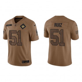 Men's New Orleans Saints Cesar Ruiz Brown 2023 NFL Salute To Service Limited Jersey