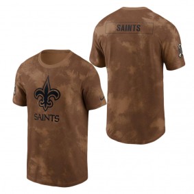 Men's New Orleans Saints Brown 2023 NFL Salute To Service Sideline T-Shirt