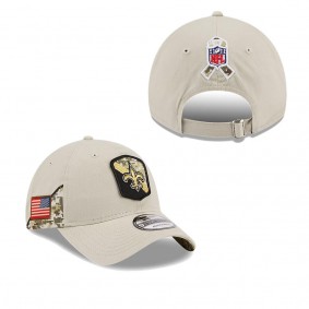 Men's New Orleans Saints Stone 2023 NFL Salute To Service 9TWENTY Adjustable Hat