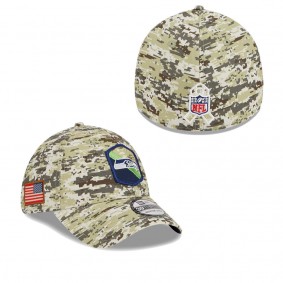 Men's Seattle Seahawks Camo 2023 NFL Salute To Service 39THIRTY Flex Hat