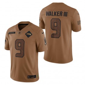 Men's Seattle Seahawks Kenneth Walker III Brown 2023 NFL Salute To Service Limited Jersey