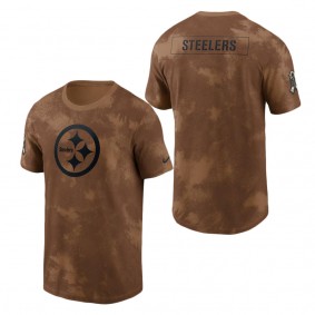 Men's Pittsburgh Steelers Brown 2023 NFL Salute To Service Sideline T-Shirt