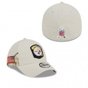 Men's Pittsburgh Steelers Stone 2023 NFL Salute To Service 39THIRTY Flex Hat