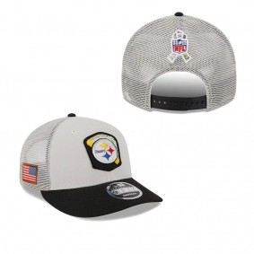 Men's Pittsburgh Steelers Stone Black 2023 NFL Salute To Service Low Profile 9FIFTY Snapback Hat