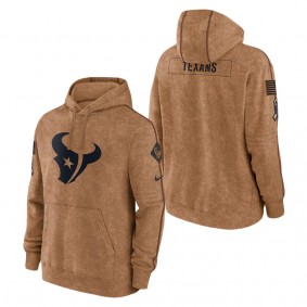 Men's Houston Texans Brown 2023 NFL Salute To Service Club Pullover Hoodie