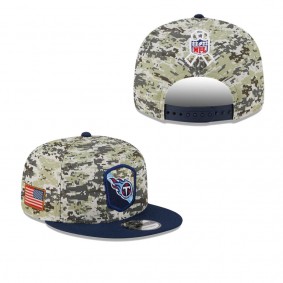 Youth Tennessee Titans Camo Navy 2023 NFL Salute To Service 9FIFTY Snapback Hat