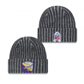 Men's Minnesota Vikings Black 2023 NFL Salute To Service Cuffed Knit Hat