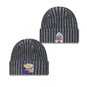 Youth Minnesota Vikings Black 2023 NFL Salute To Service Cuffed Knit Hat