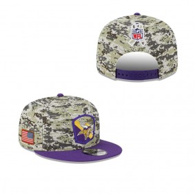 Men's Minnesota Vikings Camo Purple 2023 NFL Salute To Service 9FIFTY Snapback Hat