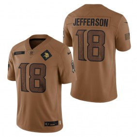 Men's Minnesota Vikings Justin Jefferson Brown 2023 NFL Salute To Service Limited Jersey