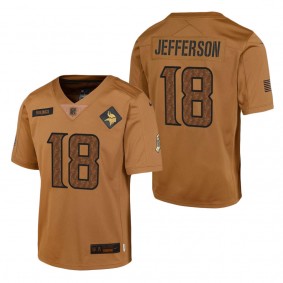 Youth Minnesota Vikings Justin Jefferson Brown 2023 NFL Salute To Service Limited Jersey