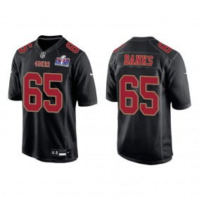 Men's Aaron Banks San Francisco 49ers Black Super Bowl LVIII Carbon Fashion Game Jersey