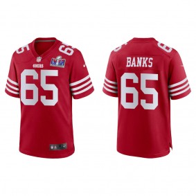 Men's Aaron Banks San Francisco 49ers Scarlet Super Bowl LVIII Game Jersey