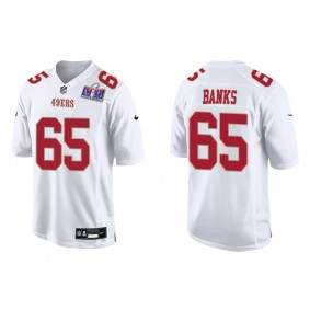 Men's Aaron Banks San Francisco 49ers Tundra White Super Bowl LVIII Fashion Game Jersey