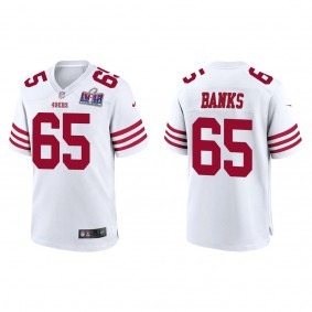 Men's Aaron Banks San Francisco 49ers White Super Bowl LVIII Game Jersey
