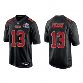 Men's Brock Purdy San Francisco 49ers Black Super Bowl LVIII Carbon Fashion Game Jersey