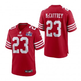 Men's San Francisco 49ers Christian McCaffrey Scarlet Super Bowl LVIII Game Jersey