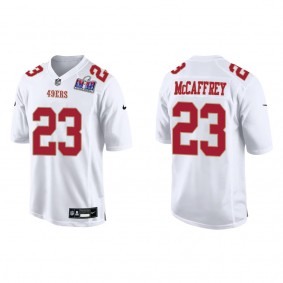 Men's Christian McCaffrey San Francisco 49ers Tundra White Super Bowl LVIII Fashion Game Jersey