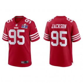 Men's Drake Jackson San Francisco 49ers Scarlet Super Bowl LVIII Game Jersey
