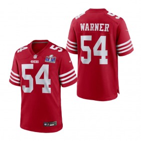 Men's San Francisco 49ers Fred Warner Scarlet Super Bowl LVIII Game Jersey