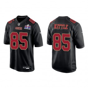 Men's George Kittle San Francisco 49ers Black Super Bowl LVIII Carbon Fashion Game Jersey