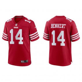 Men's San Francisco 49ers Kurt Benkert Scarlet Game Jersey
