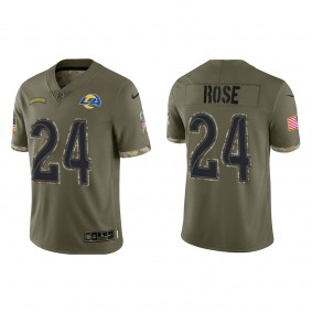 A.J. Rose Los Angeles Rams Olive 2022 Salute To Service Limited Jersey