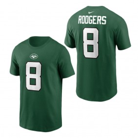 Men's New York Jets Aaron Rodgers Green Name Number T-Shirt