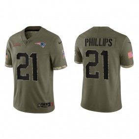 Adrian Phillips New England Patriots Olive 2022 Salute To Service Limited Jersey