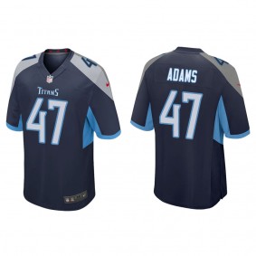 Men's Tennessee Titans Andrew Adams Navy Game Jersey