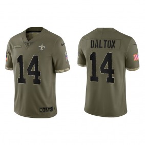 Andy Dalton New Orleans Saints Olive 2022 Salute To Service Limited Jersey