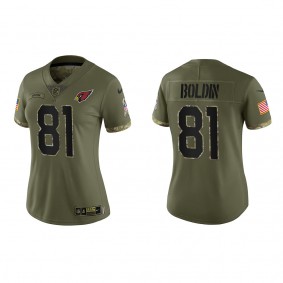 Anquan Boldin Women's Arizona Cardinals Olive 2022 Salute To Service Limited Jersey
