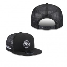 Men's Arizona Cardinals Black 2022 Inspire Change Trucker 9FIFTY Adjustable Snapback Hat
