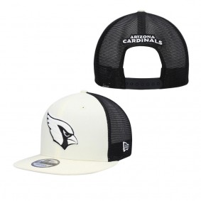 Men's Arizona Cardinals Cream Black Chrome Collection 9FIFTY Trucker Snapback Hat