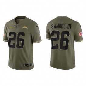 Asante Samuel Jr. Los Angeles Chargers Olive 2022 Salute To Service Limited Jersey