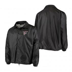 Men's Atlanta Falcons Black Coaches Classic Raglan Full-Snap Windbreaker Jacket