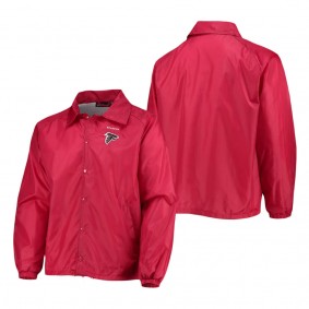 Men's Atlanta Falcons Dunbrooke Red Coaches Classic Raglan Full-Snap Windbreaker Jacket