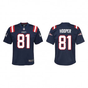 Youth New England Patriots Austin Hooper Navy Game Jersey