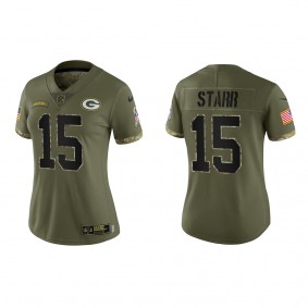 Bart Starr Women's Green Bay Packers Olive 2022 Salute To Service Limited Jersey