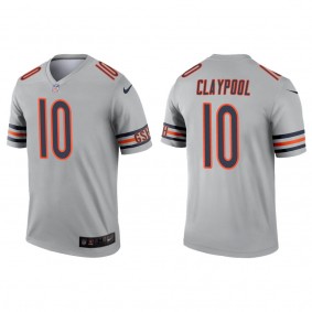 Men's Chicago Bears Chase Claypool Silver Inverted Legend Jersey