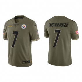 Ben Roethlisberger Pittsburgh Steelers Olive 2022 Salute To Service Limited Jersey