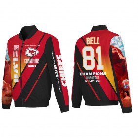 Blake Bell Kansas City Chiefs Red Super Bowl LVII Champions Logo Full Zip Nylon Bomber Jacket