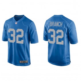 Men's Detroit Lions Brian Branch Blue 2023 NFL Draft Throwback Game Jersey