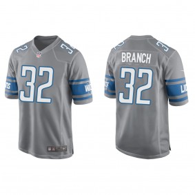 Men's Detroit Lions Brian Branch Silver 2023 NFL Draft Game Jersey