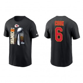 Bryan Cook Kansas City Chiefs Black Super Bowl LVII Champions Lombardi Trophy T-Shirt