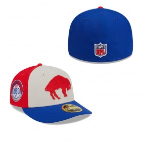Men's Buffalo Bills Cream Royal 2023 Sideline Historic Low Profile 59FIFTY Fitted Hat