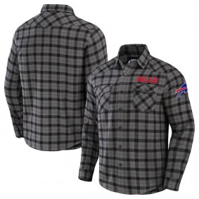 Buffalo Bills NFL x Darius Rucker Flannel Long Sleeve Button-Up Shirt Gray
