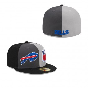 Men's Buffalo Bills Gray Black 2023 Sideline 59FIFTY Fitted Hat